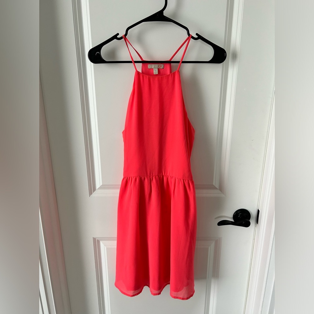 Bright pink fun summer dress.